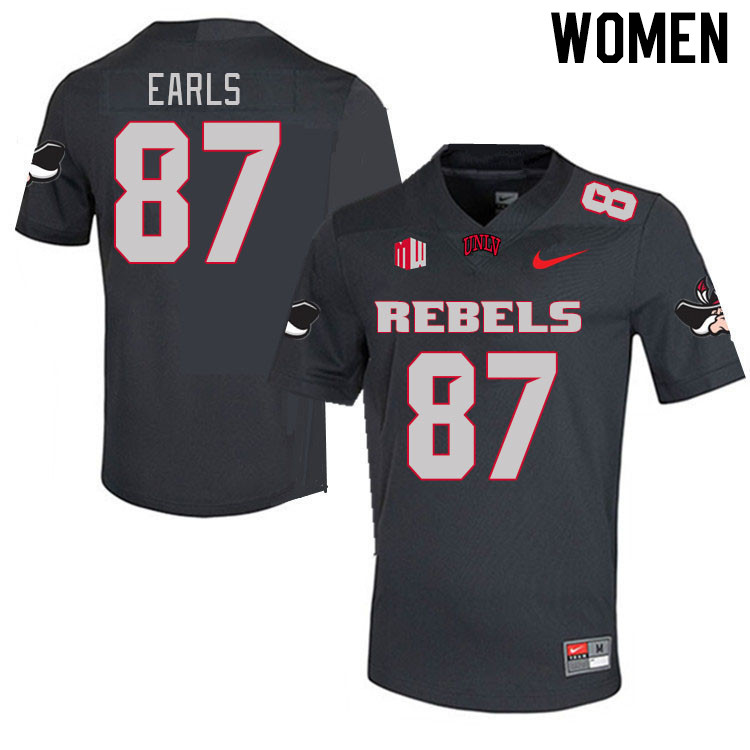 Women #87 Christian Earls UNLV Rebels 2023 College Football Jerseys Stitched-Charcoal - Click Image to Close